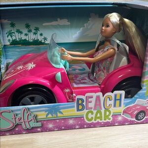 Stephi Love Beach Car Pink Convertible with 11.5” Blonde Doll